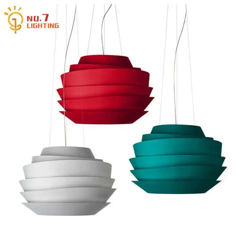 Modern white tiered industrial iron art pendant lights with red white and teal layered petal design for kitchen decorbites industrial iron decor