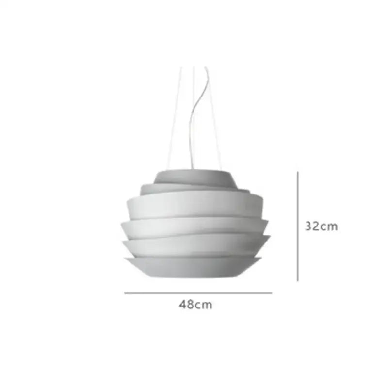 Modern white tiered pendant light with concentric circular rings in matte finish for decorbites industrial iron art decor