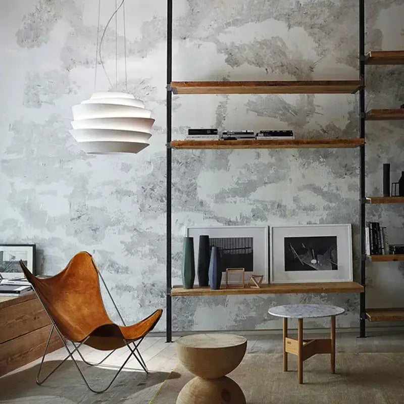 Modern white tiered pendant lights with industrial iron art design for kitchen decor by decorbites industrial iron