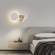 Modern white wall light with adjustable spotlight arm and circular frosted glass diffuser led wall light decorbites led wall
