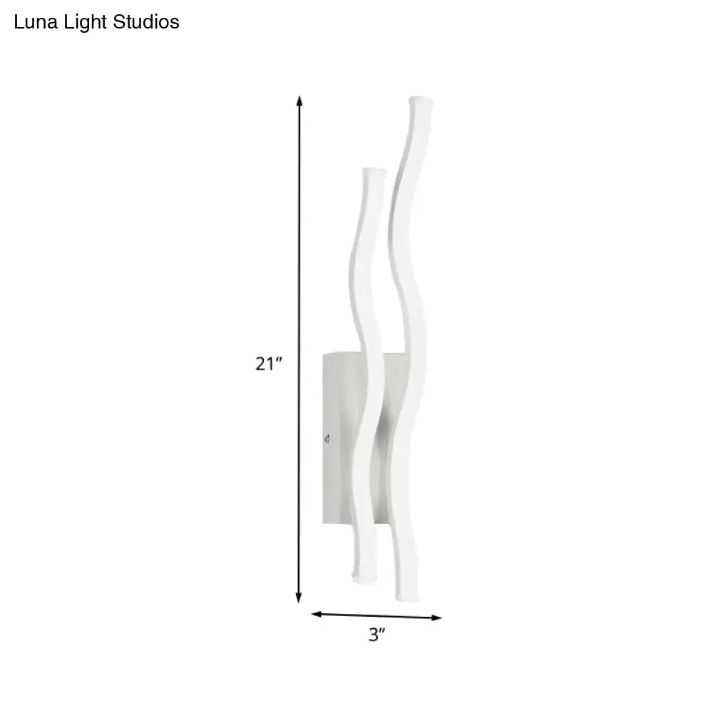 Modern white wall lamp fixture with two flowing acrylic arms designed for living room led lighting 220v-240v 110v-120v