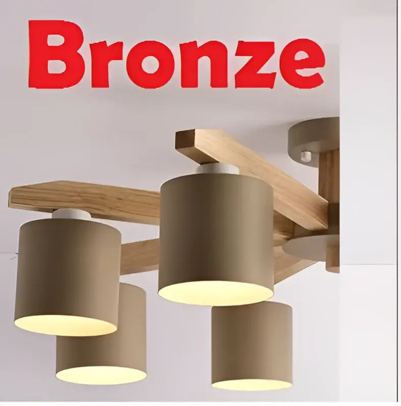 Modern white wood chandelier with bronze-finished iron lighting fixture and cylindrical shades for kitchen island decorbites wood chandelier