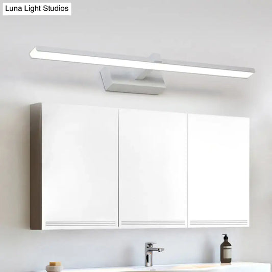 Modern white and wood led wall lamp bathroom vanity light with sleek minimalist white led mirror light and integrated bracket