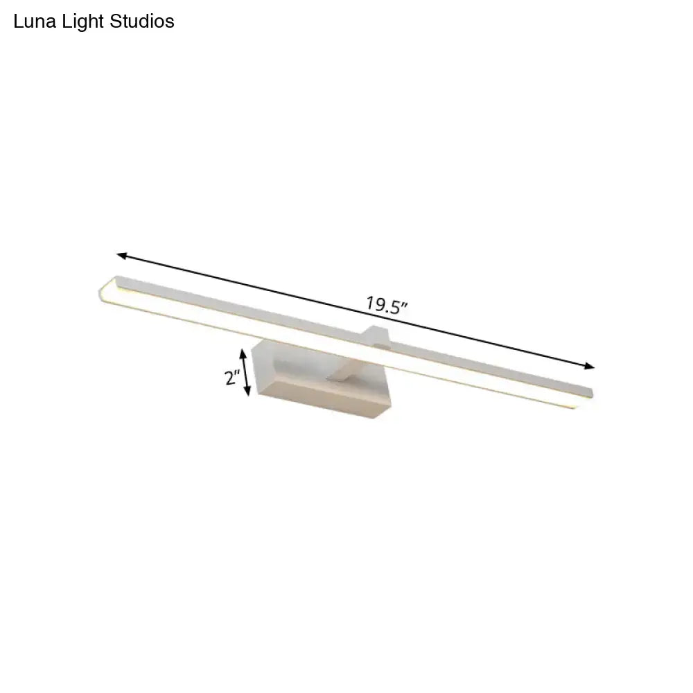 Modern white and wood led wall lamp bathroom vanity light with sleek white led vanity light and integrated mounting bracket