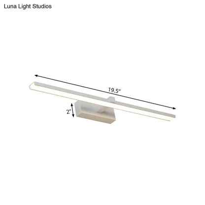 Modern white and wood led wall lamp bathroom vanity light with sleek white led vanity light and integrated mounting bracket