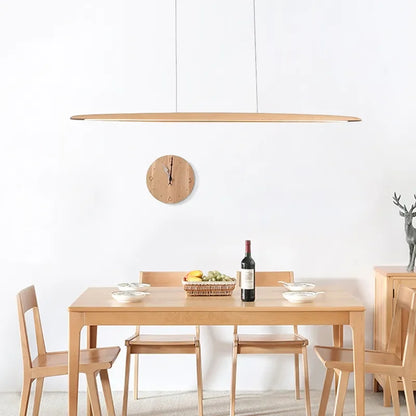 Modern White Wood Linear Pendant Light