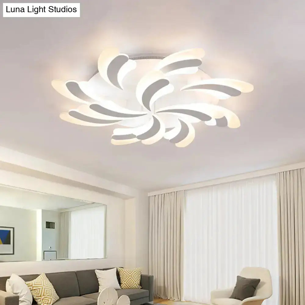 DecorBites™ DecorBites™ Modern Wing Ceiling Light: Stylish Acrylic Semi Flush Mount Fixture (9/12/15 Light Options) - Warm/White Lighting for Bedrooms