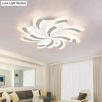 DecorBites™ DecorBites™ Modern Wing Ceiling Light: Stylish Acrylic Semi Flush Mount Fixture (9/12/15 Light Options) - Warm/White Lighting for Bedrooms