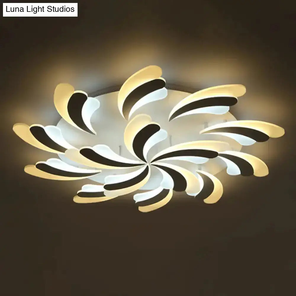 DecorBites™ DecorBites™ Modern Wing Ceiling Light: Stylish Acrylic Semi Flush Mount Fixture (9/12/15 Light Options) - Warm/White Lighting for Bedrooms