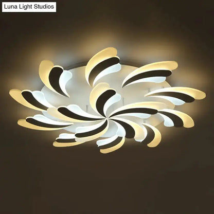DecorBites™ DecorBites™ Modern Wing Ceiling Light: Stylish Acrylic Semi Flush Mount Fixture (9/12/15 Light Options) - Warm/White Lighting for Bedrooms