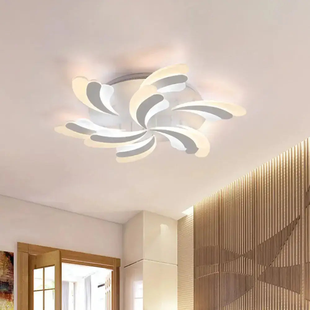 DecorBites™ DecorBites™ Modern Wing Ceiling Light: Stylish Acrylic Semi Flush Mount Fixture (9/12/15 Light Options) - Warm/White Lighting for Bedrooms