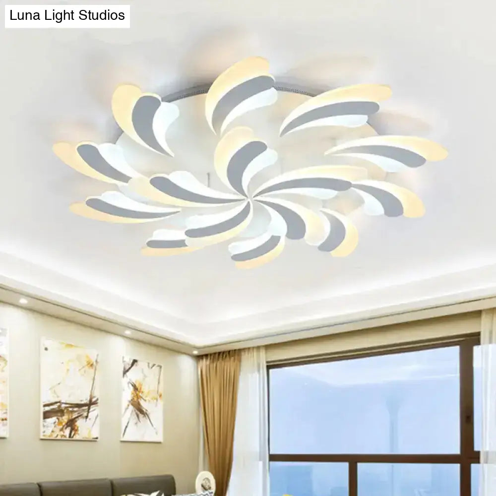 DecorBites™ DecorBites™ Modern Wing Ceiling Light: Stylish Acrylic Semi Flush Mount Fixture (9/12/15 Light Options) - Warm/White Lighting for Bedrooms