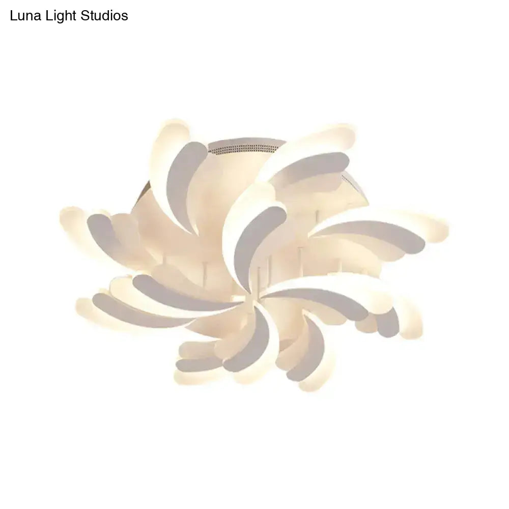 DecorBites™ DecorBites™ Modern Wing Ceiling Light: Stylish Acrylic Semi Flush Mount Fixture (9/12/15 Light Options) - Warm/White Lighting for Bedrooms