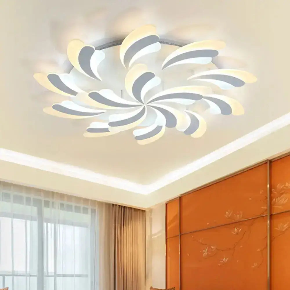 DecorBites™ DecorBites™ Modern Wing Ceiling Light: Stylish Acrylic Semi Flush Mount Fixture (9/12/15 Light Options) - Warm/White Lighting for Bedrooms