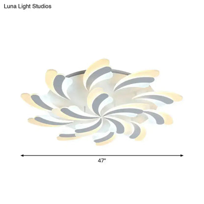 DecorBites™ DecorBites™ Modern Wing Ceiling Light: Stylish Acrylic Semi Flush Mount Fixture (9/12/15 Light Options) - Warm/White Lighting for Bedrooms