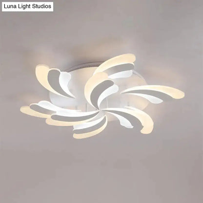 DecorBites™ DecorBites™ Modern Wing Ceiling Light: Stylish Acrylic Semi Flush Mount Fixture (9/12/15 Light Options) - Warm/White Lighting for Bedrooms