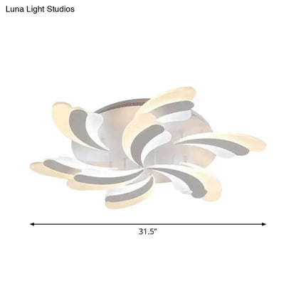 DecorBites™ DecorBites™ Modern Wing Ceiling Light: Stylish Acrylic Semi Flush Mount Fixture (9/12/15 Light Options) - Warm/White Lighting for Bedrooms