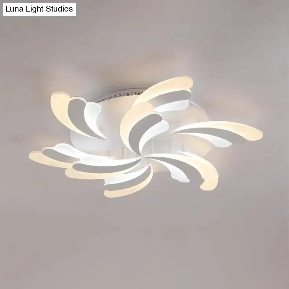 DecorBites™ DecorBites™ Modern Wing Ceiling Light: Stylish Acrylic Semi Flush Mount Fixture (9/12/15 Light Options) - Warm/White Lighting for Bedrooms