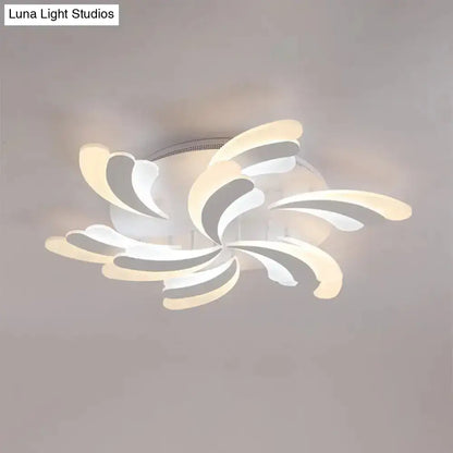 DecorBites™ DecorBites™ Modern Wing Ceiling Light: Stylish Acrylic Semi Flush Mount Fixture (9/12/15 Light Options) - Warm/White Lighting for Bedrooms
