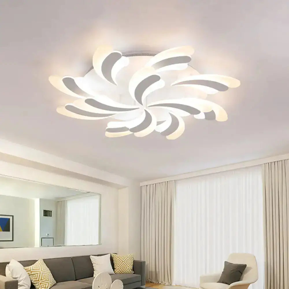 DecorBites™ DecorBites™ Modern Wing Ceiling Light: Stylish Acrylic Semi Flush Mount Fixture (9/12/15 Light Options) - Warm/White Lighting for Bedrooms