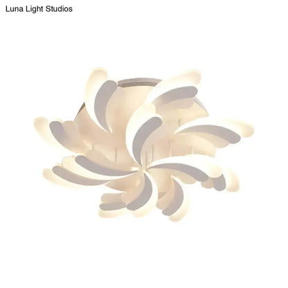 DecorBites™ DecorBites™ Modern Wing Ceiling Light: Stylish Acrylic Semi Flush Mount Fixture (9/12/15 Light Options) - Warm/White Lighting for Bedrooms