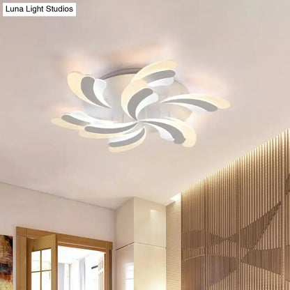 DecorBites™ DecorBites™ Modern Wing Ceiling Light: Stylish Acrylic Semi Flush Mount Fixture (9/12/15 Light Options) - Warm/White Lighting for Bedrooms