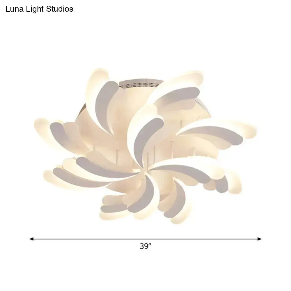 DecorBites™ DecorBites™ Modern Wing Ceiling Light: Stylish Acrylic Semi Flush Mount Fixture (9/12/15 Light Options) - Warm/White Lighting for Bedrooms