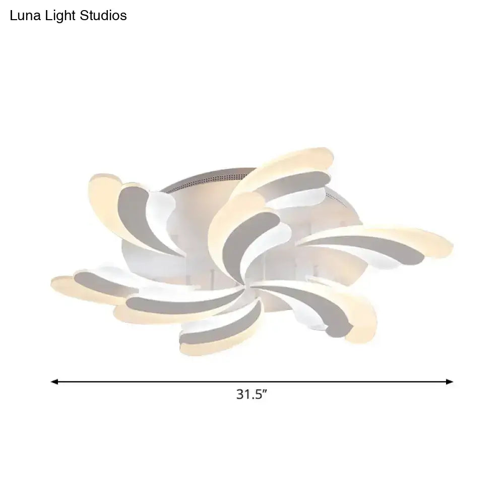 DecorBites™ DecorBites™ Modern Wing Ceiling Light: Stylish Acrylic Semi Flush Mount Fixture (9/12/15 Light Options) - Warm/White Lighting for Bedrooms