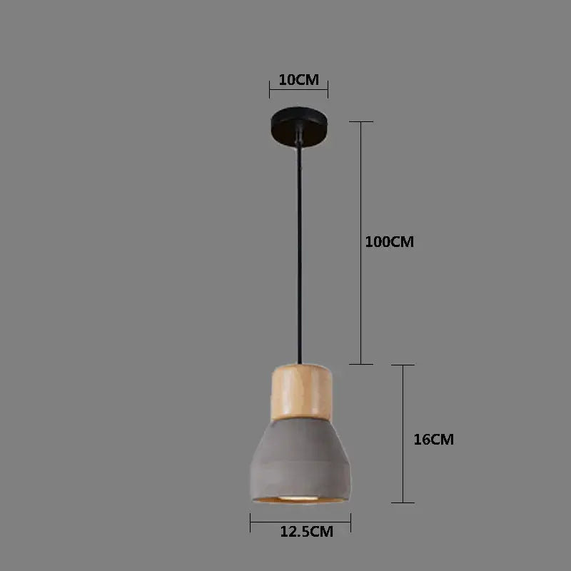 Minimalist pendant light with matte gray concrete shade natural wood collar and black metal suspension for kitchen decorbites concrete pendant