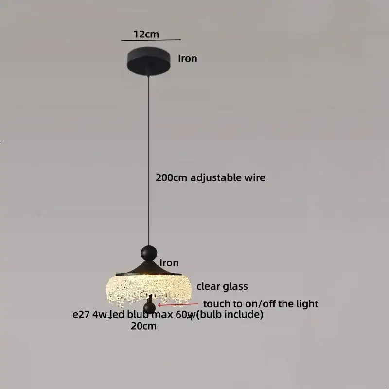 Black iron chandelier with clear glass shade and crystal accents in modern wood and decorbites iceberg acrylic pendant lights