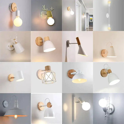 Modern wood and metal wall sconces with white and metallic finishes for bedroom decorbites led wood wall lighting