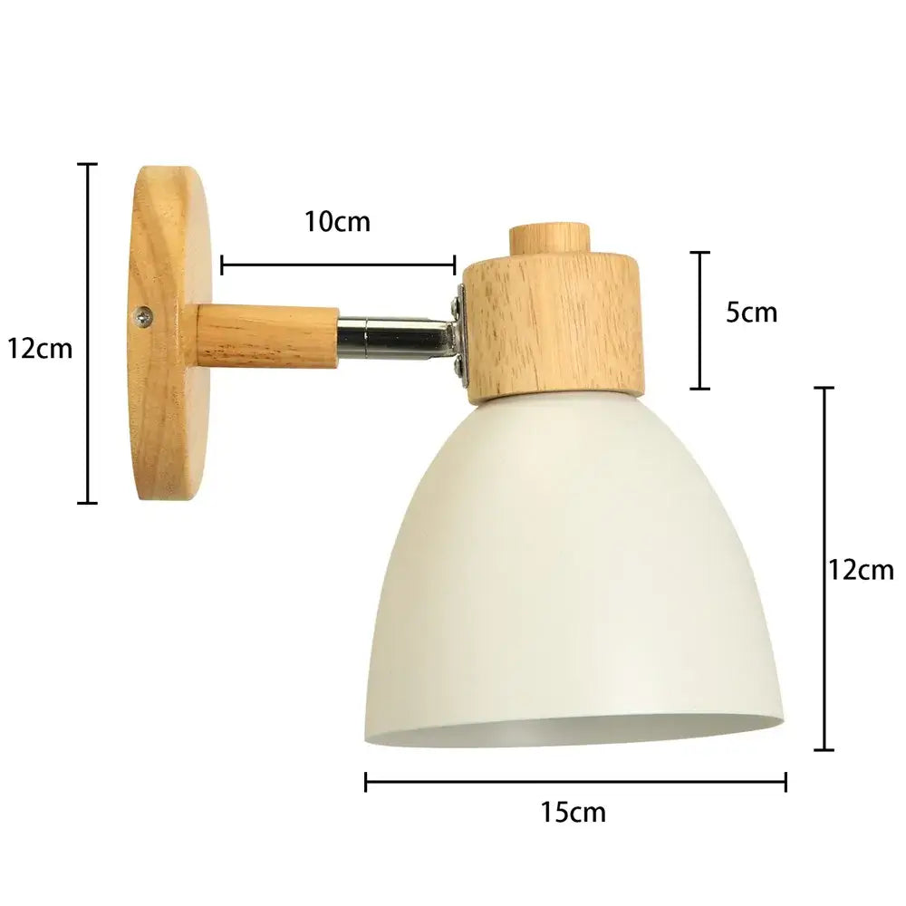 Minimalist wall sconce with matte off-white metal shade and light wood accents decorbites led wood wall light