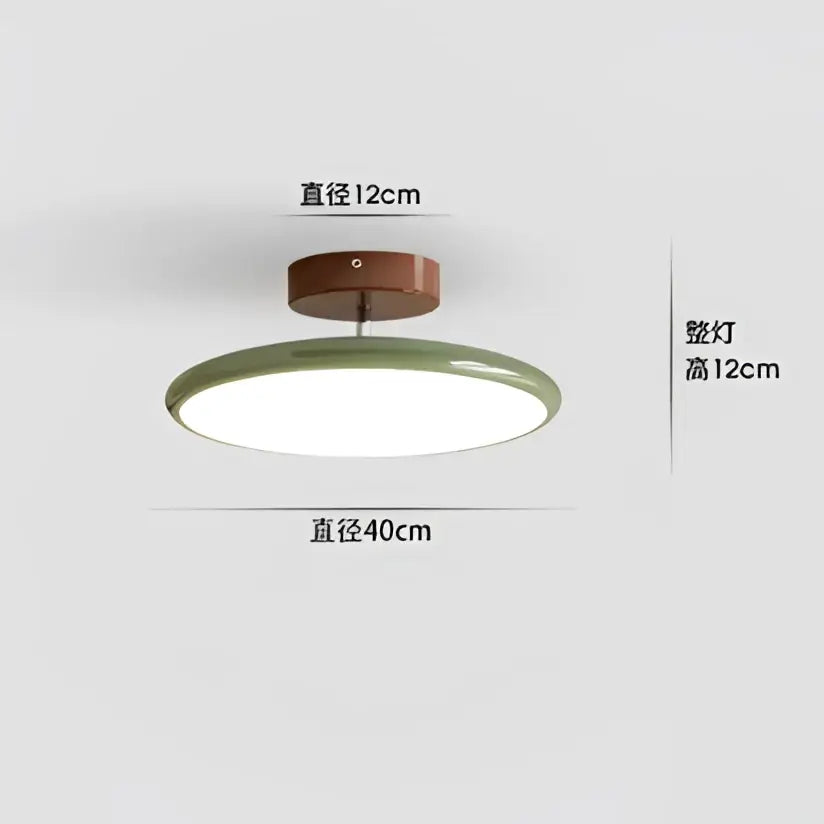 Modern wood and white nordic ceiling light with matte green glass shade and warm brown wooden base dimmable ceiling lamp