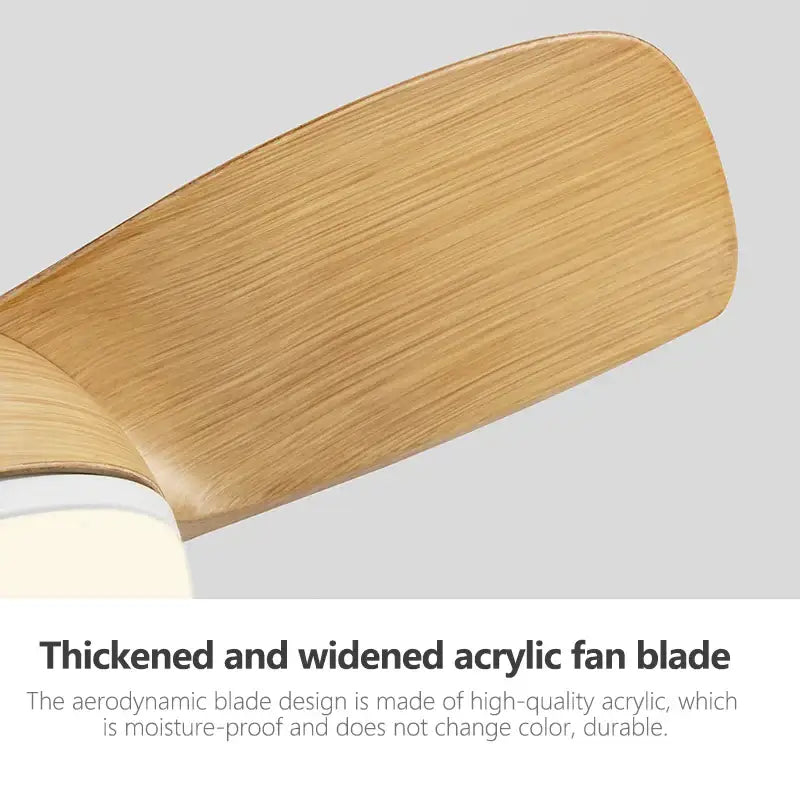 A sleek light brown acrylic ceiling fan blade with smooth wood-grain texture for modern ceiling fan light fixtures