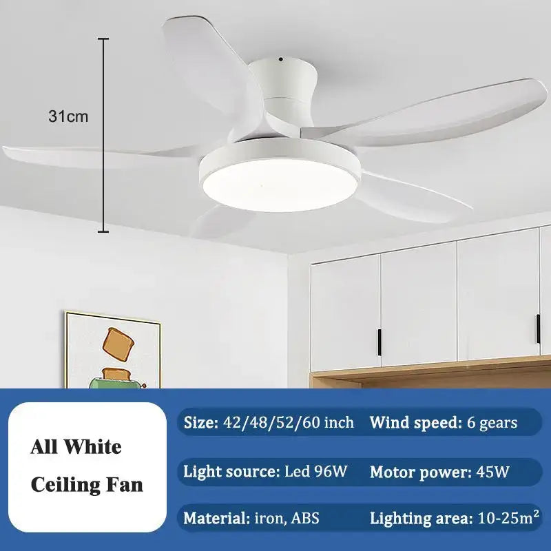 Modern wood led ceiling fan in white with sleek design and integrated led lighting for living room decorbites led ceiling fan