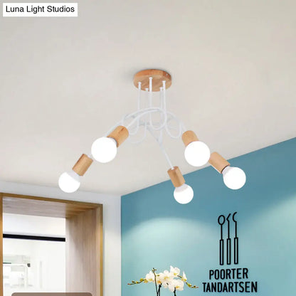 DecorBites™ DecorBites™ Modern Wood Semi Flush Mount Ceiling Light with Twisted Design for Bedroom