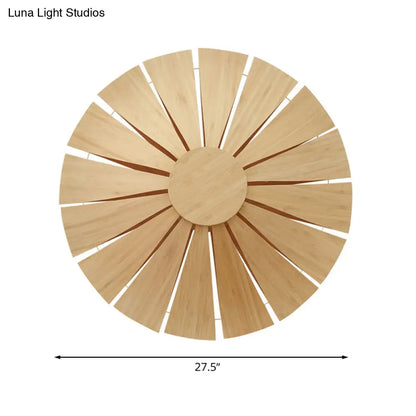 DecorBites™ DecorBites™ Modern Wood Veneer Wall Sconce Lighting - 19.5"/23.5" Diameter Circular Design - 1 Light for Living Room