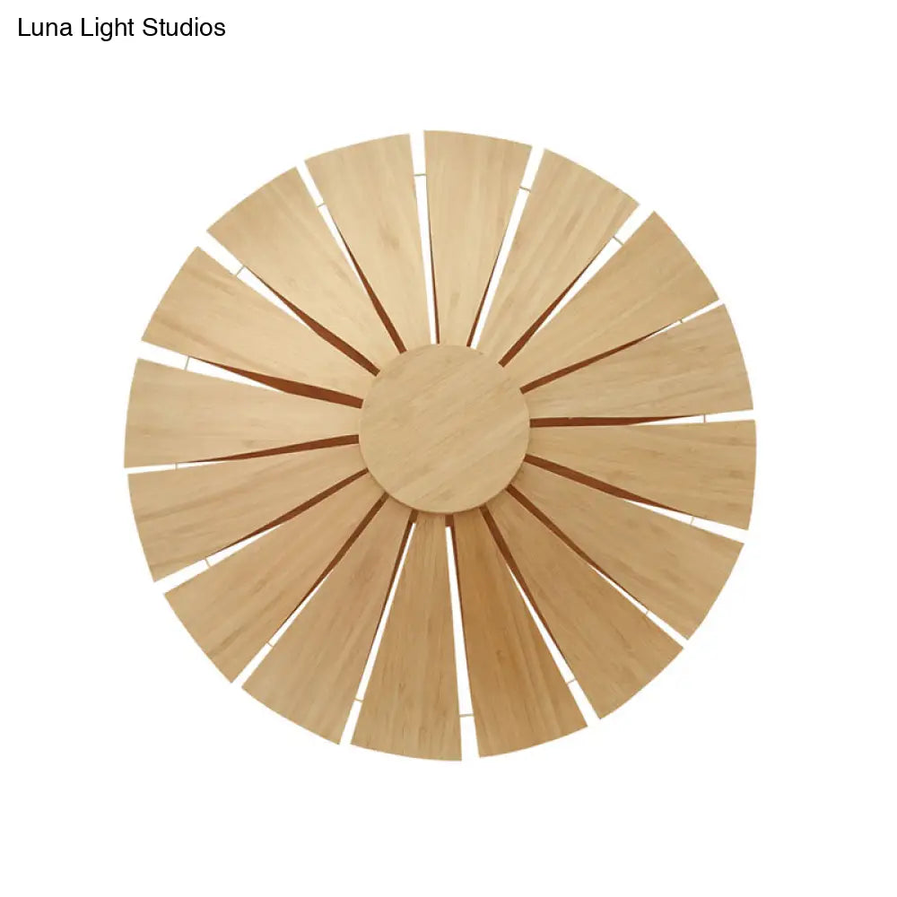 DecorBites™ DecorBites™ Modern Wood Veneer Wall Sconce Lighting - 19.5"/23.5" Diameter Circular Design - 1 Light for Living Room