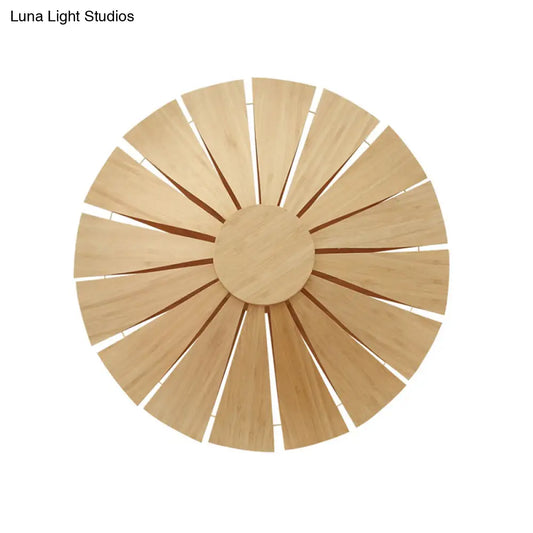 DecorBites™ DecorBites™ Modern Wood Veneer Wall Sconce Lighting - 19.5"/23.5" Diameter Circular Design - 1 Light for Living Room