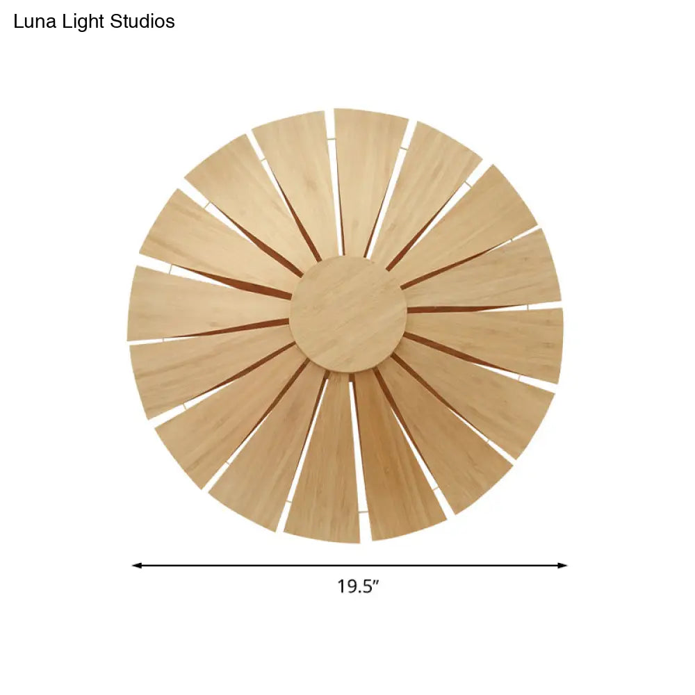 DecorBites™ DecorBites™ Modern Wood Veneer Wall Sconce Lighting - 19.5"/23.5" Diameter Circular Design - 1 Light for Living Room