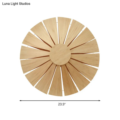 DecorBites™ DecorBites™ Modern Wood Veneer Wall Sconce Lighting - 19.5"/23.5" Diameter Circular Design - 1 Light for Living Room