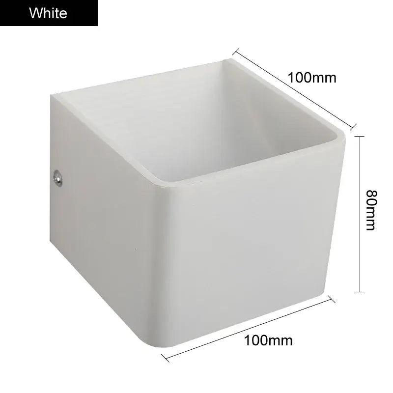 Modern wooden cube white led wall light 100mm x 80mm bedroom sconce from decorbites led wall collection
