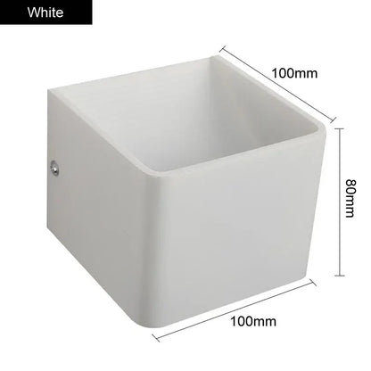 Modern wooden cube white led wall light 100mm x 80mm bedroom sconce from decorbites led wall collection