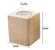 Modern light brown wooden cube led wall sconce with circular cutout and knob switch for bedroom decorbites led wall lighting