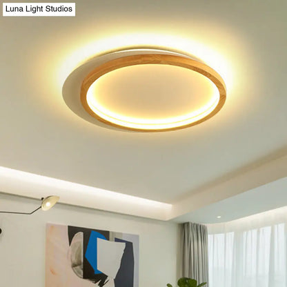 DecorBites™ DecorBites™ Modern Wooden LED Spotlight Flush Mount Ceiling Light for Living Room - 16"/23.5" Width