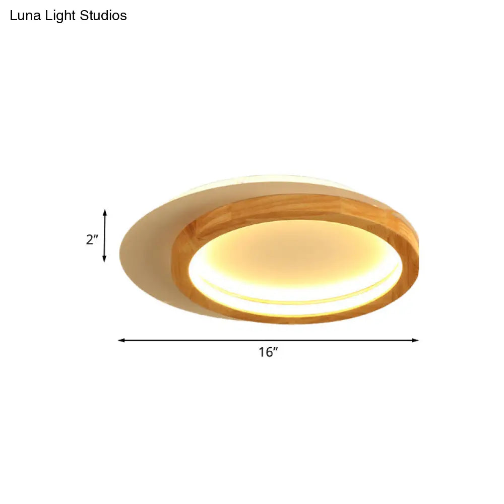 DecorBites™ DecorBites™ Modern Wooden LED Spotlight Flush Mount Ceiling Light for Living Room - 16"/23.5" Width