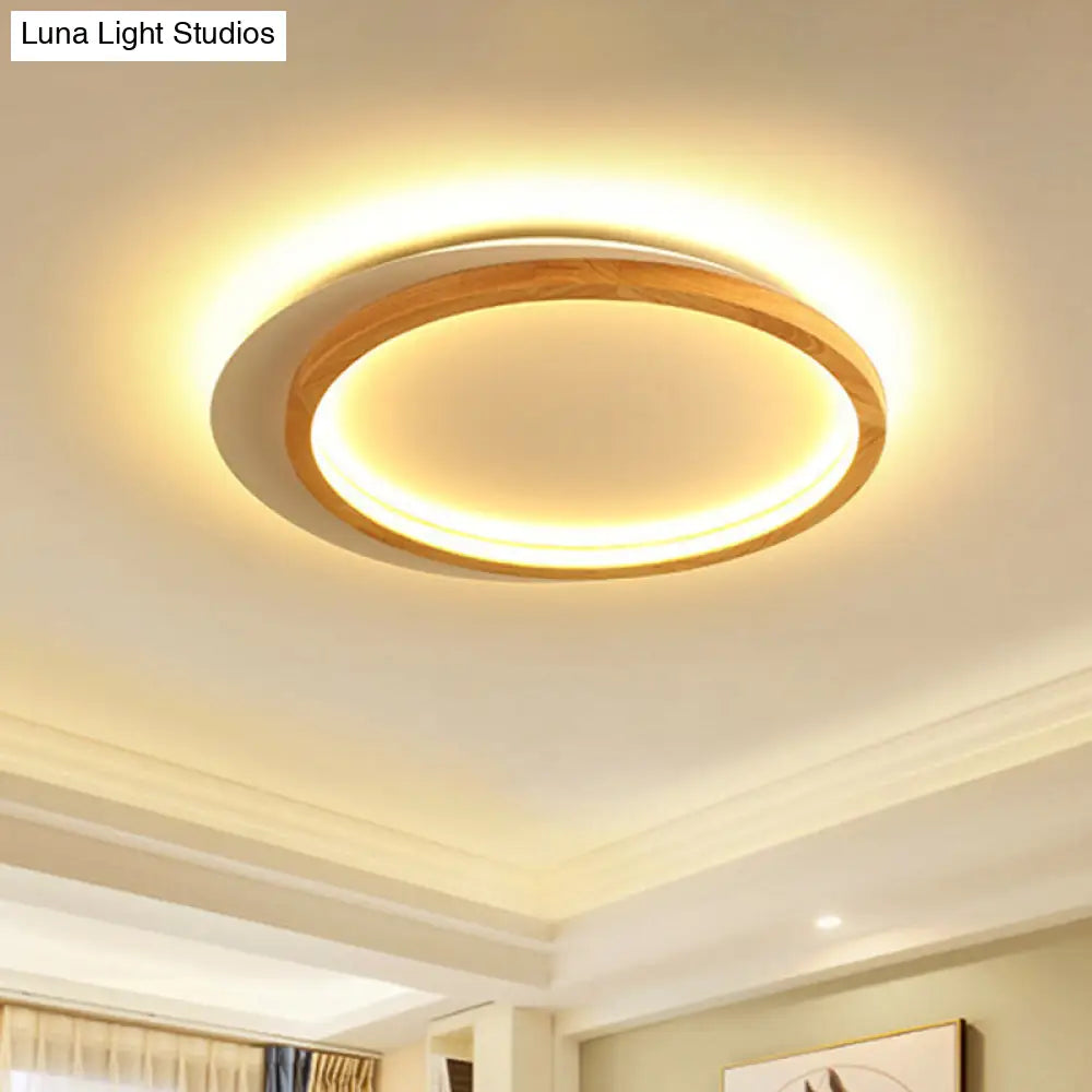 DecorBites™ DecorBites™ Modern Wooden LED Spotlight Flush Mount Ceiling Light for Living Room - 16"/23.5" Width