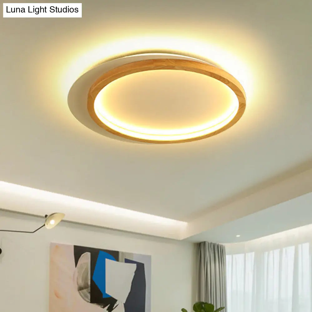 DecorBites™ DecorBites™ Modern Wooden LED Spotlight Flush Mount Ceiling Light for Living Room - 16"/23.5" Width