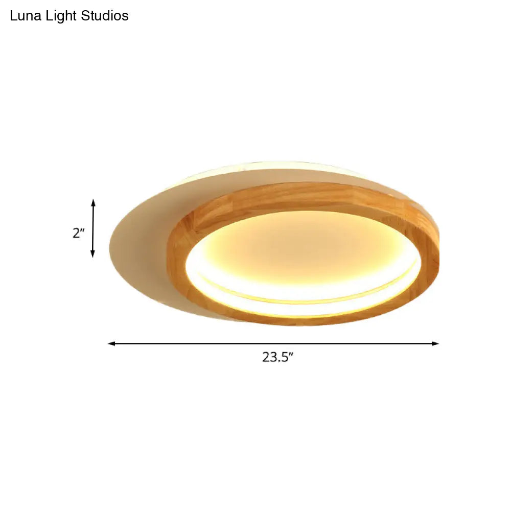 DecorBites™ DecorBites™ Modern Wooden LED Spotlight Flush Mount Ceiling Light for Living Room - 16"/23.5" Width