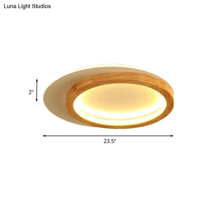 DecorBites™ DecorBites™ Modern Wooden LED Spotlight Flush Mount Ceiling Light for Living Room - 16"/23.5" Width